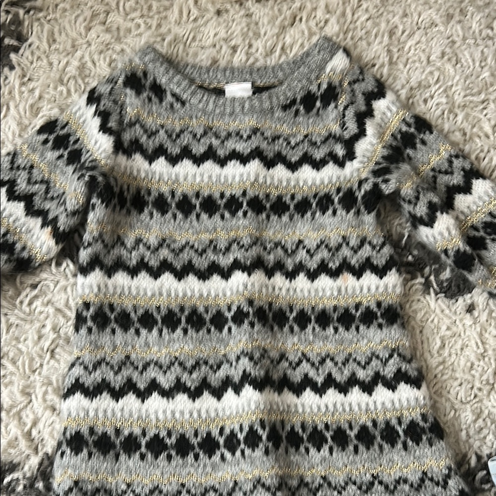 Gray and Black Patterned children’s Sweater